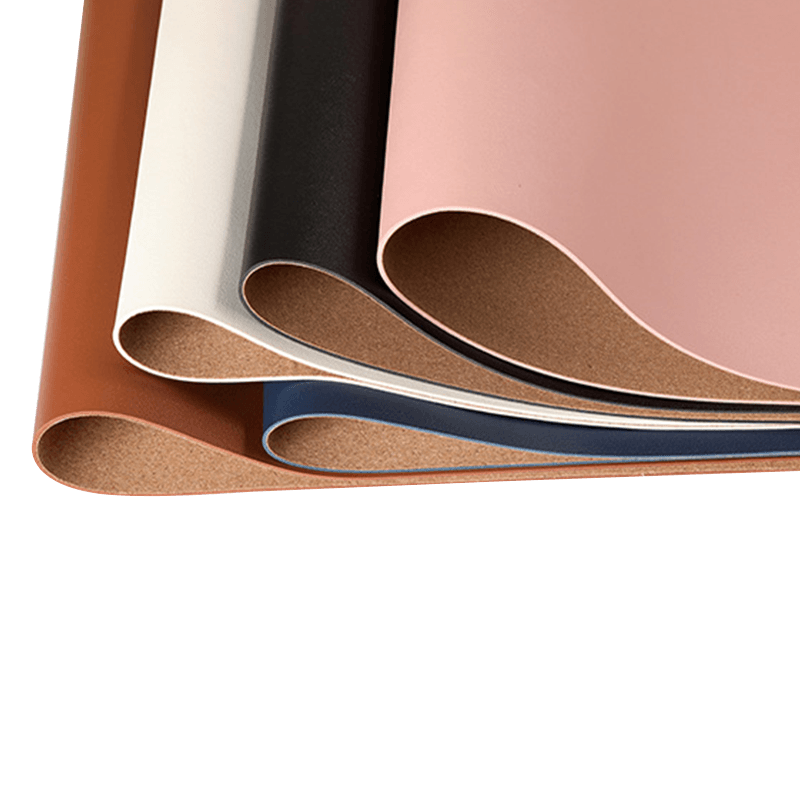 Eco friendly Double Sided Large Cork Mouse Pad Leather Desk Writing Pad Nonslip Desk Pad