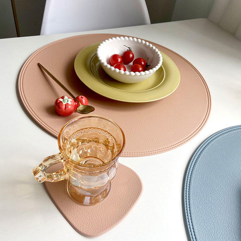PVC Mat 38cm Round Placemat for Dining Heat Resistant Coasters